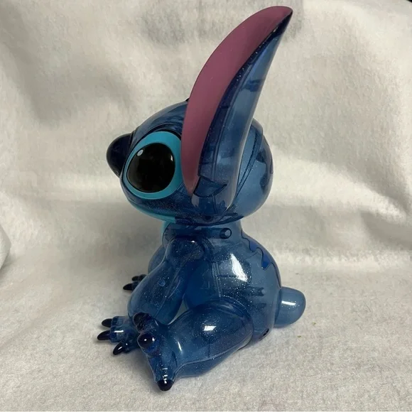 SOLD Lilo & STITCH Blue Clear Glitter Plastic Figure Disney Store Japan 9.5 in - Picture 3 of 13